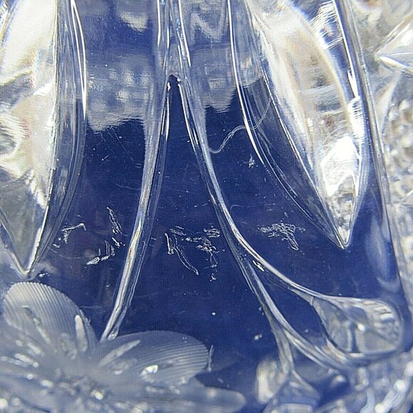 Vintage US Glass EAPG Footed Bowl Floral Etched Innovation Antique 7.5" x 6.5" - Picture 7 of 8